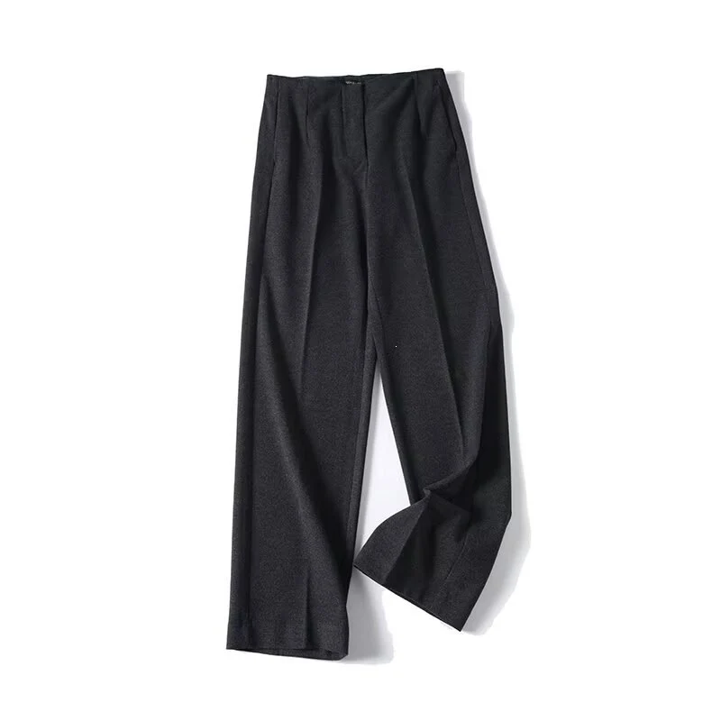 Damen Hochtaillierte Bügelfalten-Hose mit weitem Bein und klassischem Tailoring Nord Taschen