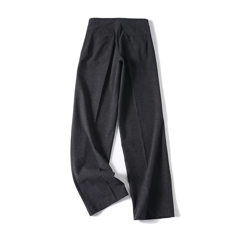 Damen Hochtaillierte Bügelfalten-Hose mit weitem Bein und klassischem Tailoring Nord Taschen
