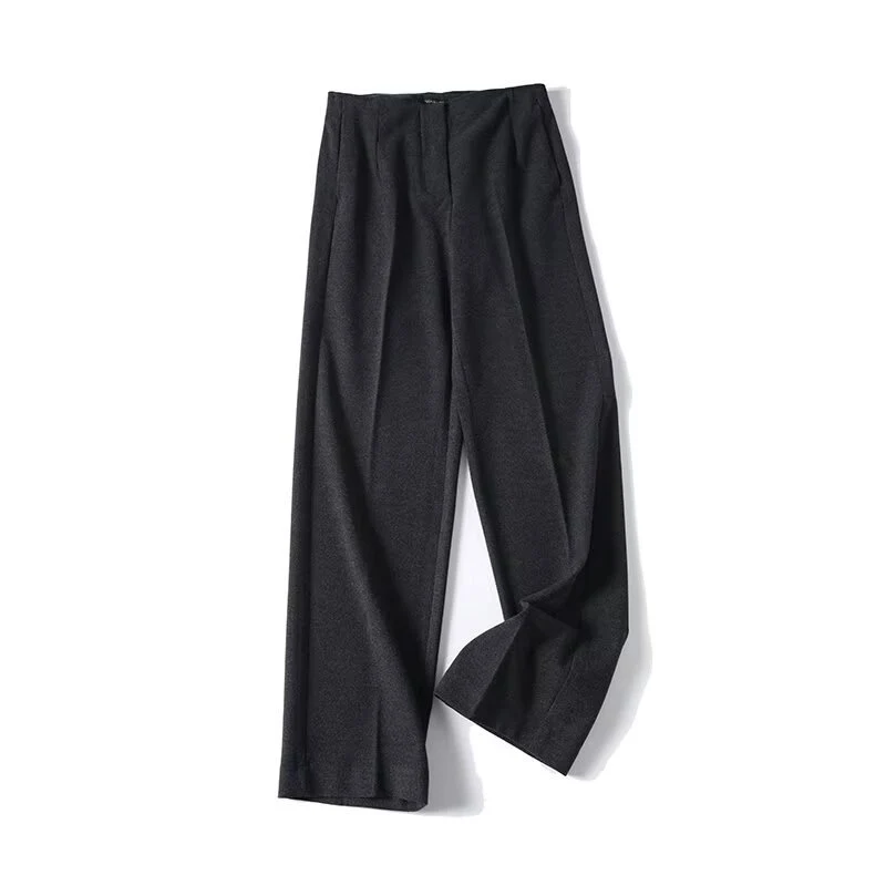 Damen Hochtaillierte Bügelfalten-Hose mit weitem Bein und klassischem Tailoring Nord Taschen