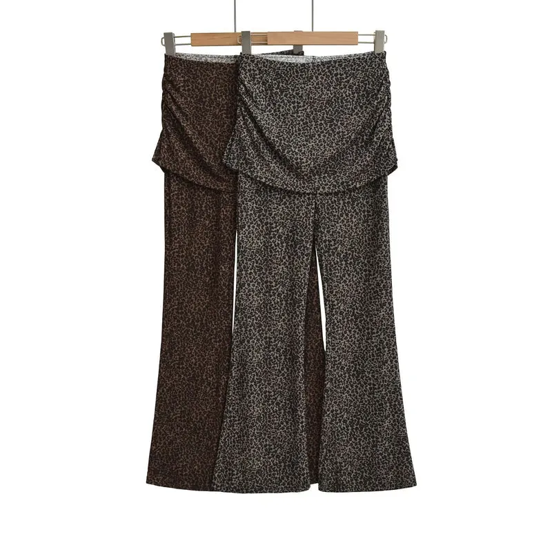 Damen High‑Waist Schlaghose mit gerafftem Hüftrock und ausgestelltem Bein Nord Taschen