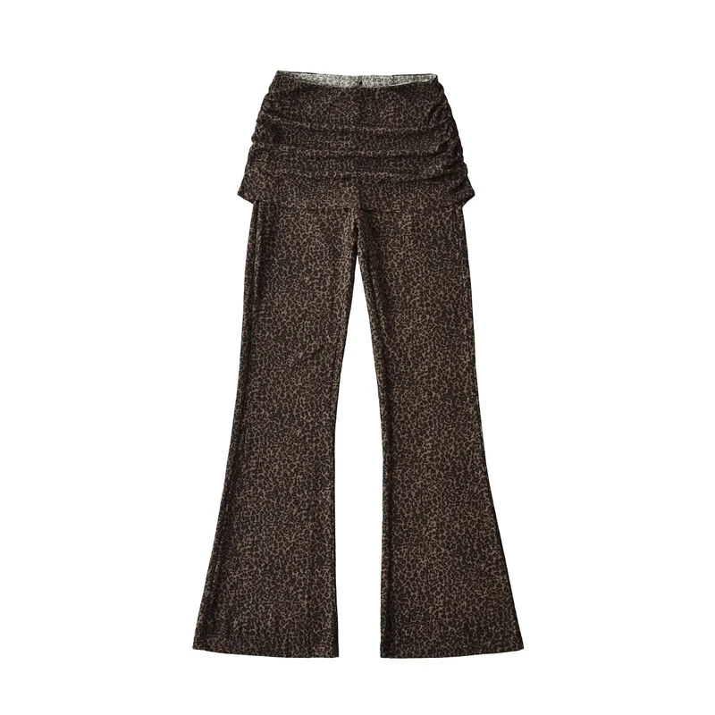 Damen High‑Waist Schlaghose mit gerafftem Hüftrock und ausgestelltem Bein Nord Taschen