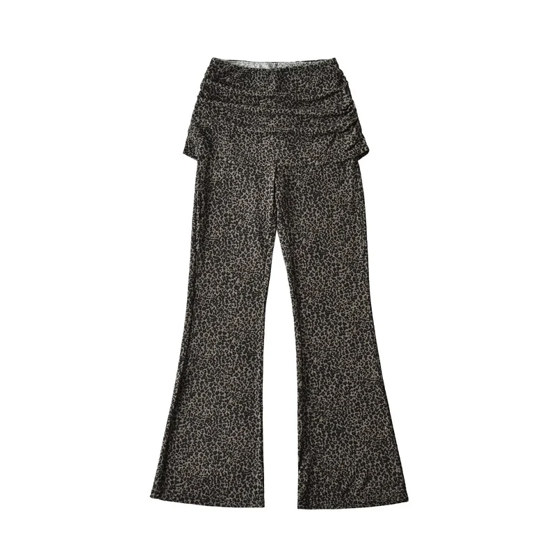 Damen High‑Waist Schlaghose mit gerafftem Hüftrock und ausgestelltem Bein Nord Taschen