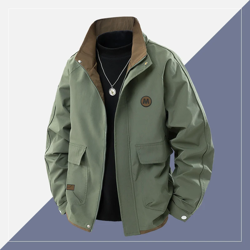 Herren Kurz geschnittene Softshell‑Utility‑Jacke mit Stehkragen und Pattentaschen Nord Taschen