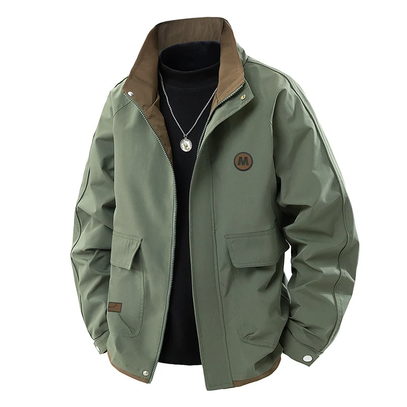 Herren Kurz geschnittene Softshell‑Utility‑Jacke mit Stehkragen und Pattentaschen Nord Taschen