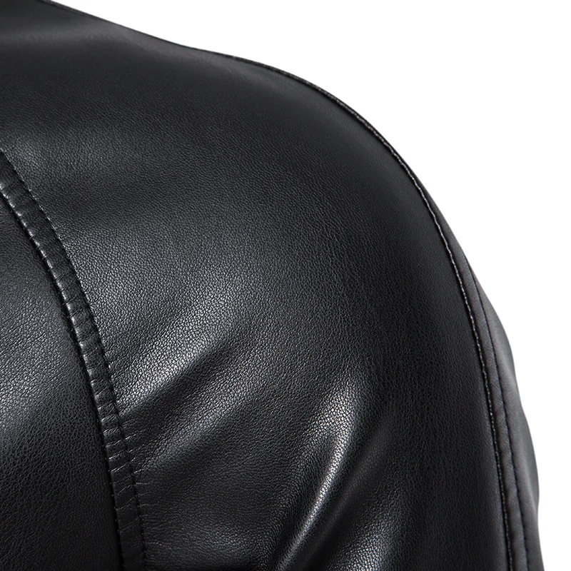 Herren Kunstleder-Bomberjacke im Slim-Fit mit Rippbündchen und verdecktem Reißverschlussleiste Nord Taschen