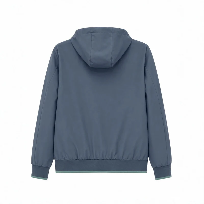 Herren Kapuzen-Blouson Leichter Windbreaker mit geripptem Saum und verdeckter Reißverschlussleiste Nord Taschen