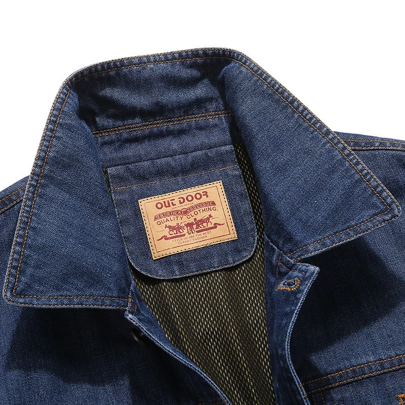 Herren Jeansjacke im Vintage-Look mit Patch, Brusttaschen und atmungsaktivem Mesh-Futter Nord Taschen