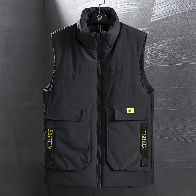 Herren Isolierte Outdoorweste mit hohem Stehkragen, Multifunktionstaschen und markanten Webbändern Nord Taschen