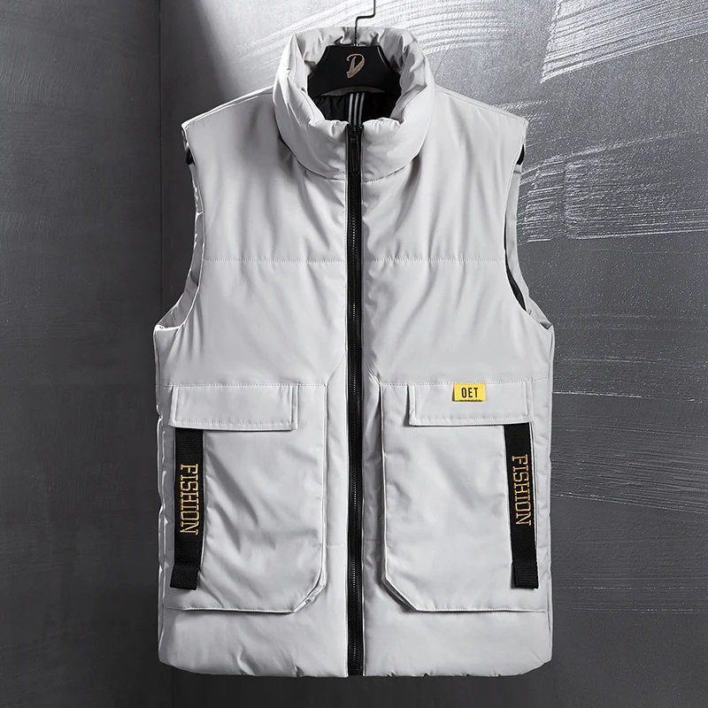 Herren Isolierte Outdoorweste mit hohem Stehkragen, Multifunktionstaschen und markanten Webbändern Nord Taschen