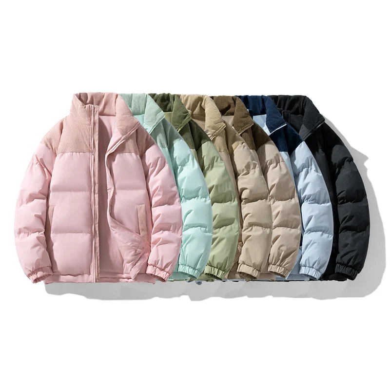 Herren gesteppte Winterjacke mit Cordbesatz, hohem Stehkragen und wärmender Isolierung Nord Taschen