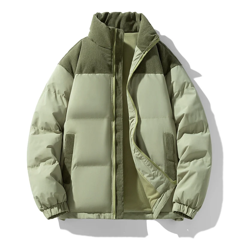 Herren gesteppte Winterjacke mit Cordbesatz, hohem Stehkragen und wärmender Isolierung Nord Taschen