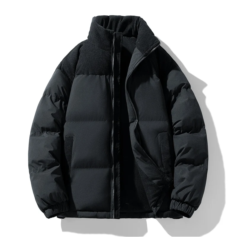 Herren gesteppte Winterjacke mit Cordbesatz, hohem Stehkragen und wärmender Isolierung Nord Taschen