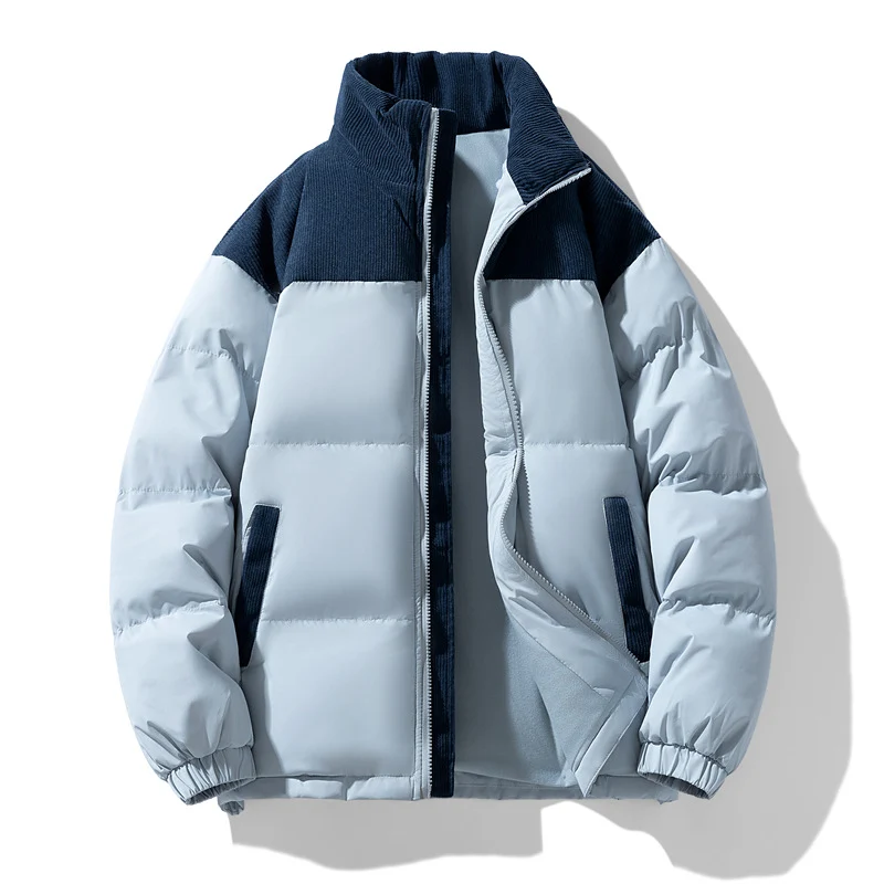 Herren gesteppte Winterjacke mit Cordbesatz, hohem Stehkragen und wärmender Isolierung Nord Taschen