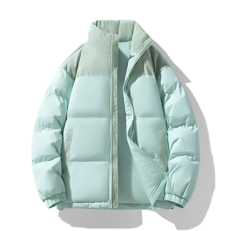 Herren gesteppte Winterjacke mit Cordbesatz, hohem Stehkragen und wärmender Isolierung Nord Taschen