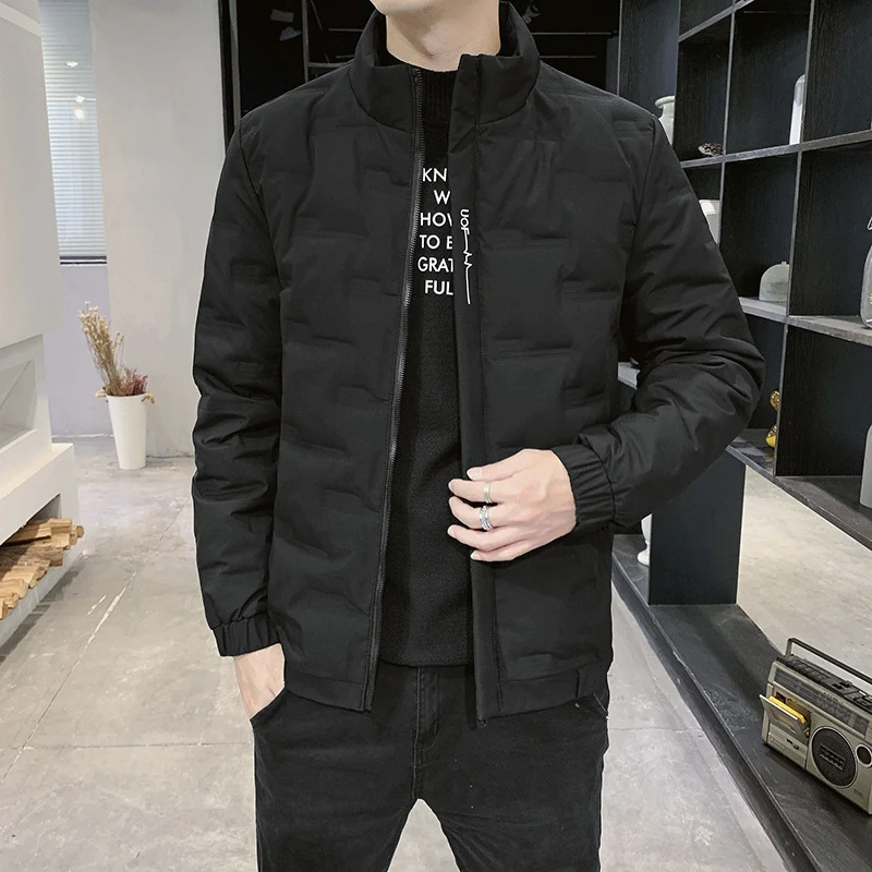 Herren Stehkragen-Steppjacke mit geometrischer Steppung und elastischen Bündchen Nord Taschen