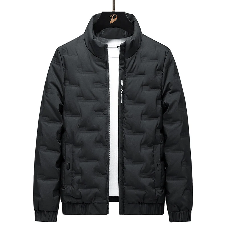 Herren Stehkragen-Steppjacke mit geometrischer Steppung und elastischen Bündchen Nord Taschen