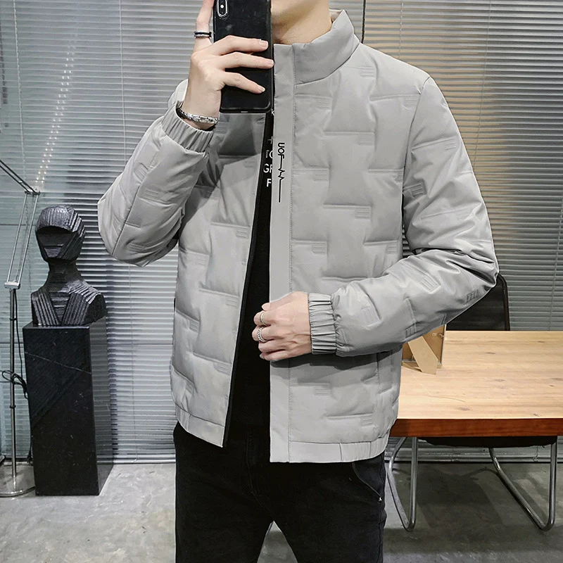 Herren Stehkragen-Steppjacke mit geometrischer Steppung und elastischen Bündchen Nord Taschen