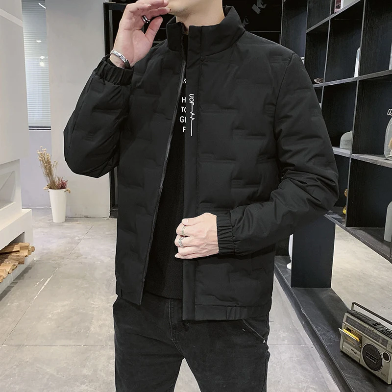 Herren Stehkragen-Steppjacke mit geometrischer Steppung und elastischen Bündchen Nord Taschen