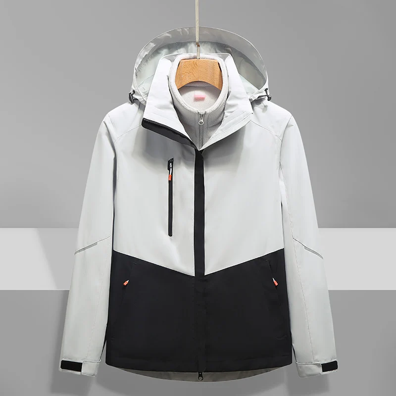 Herren Softshell-Outdoorjacke mit Kapuze, wind- und wasserdicht Nord Taschen