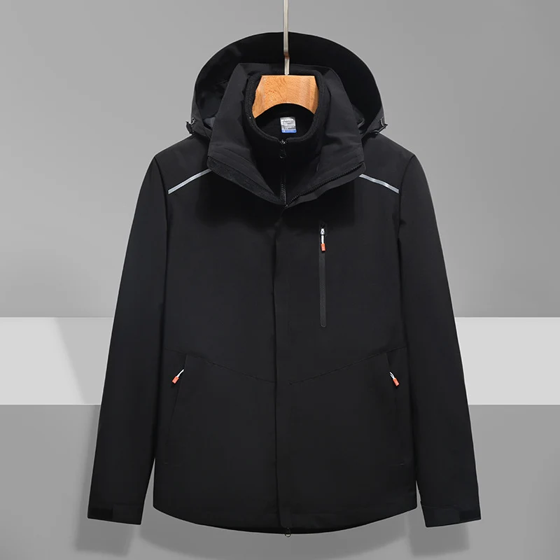 Herren Softshell-Outdoorjacke mit Kapuze, wind- und wasserdicht Nord Taschen