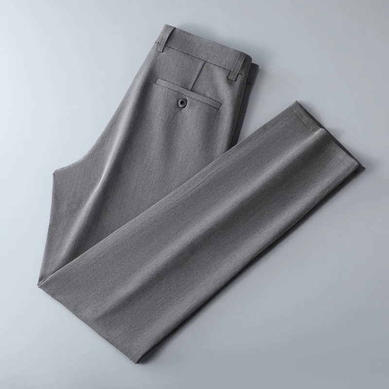 Herren Schmal geschnittene Anzughose aus Stretchtwill mit geradem Bein Nord Taschen