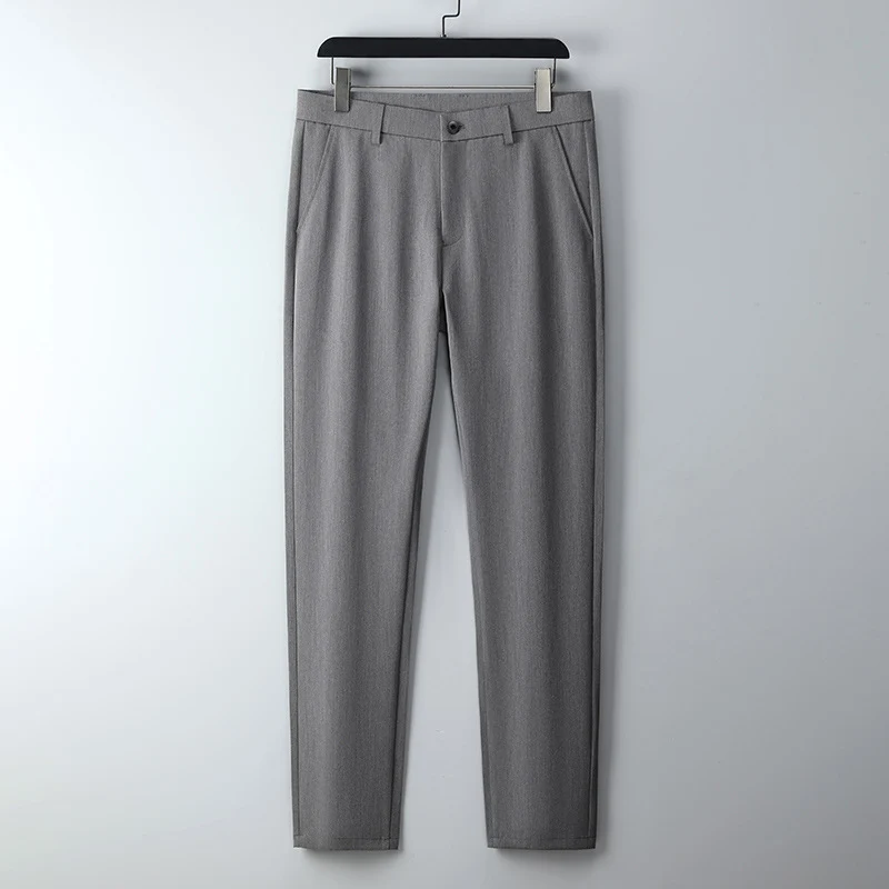 Herren Schmal geschnittene Anzughose aus Stretchtwill mit geradem Bein Nord Taschen