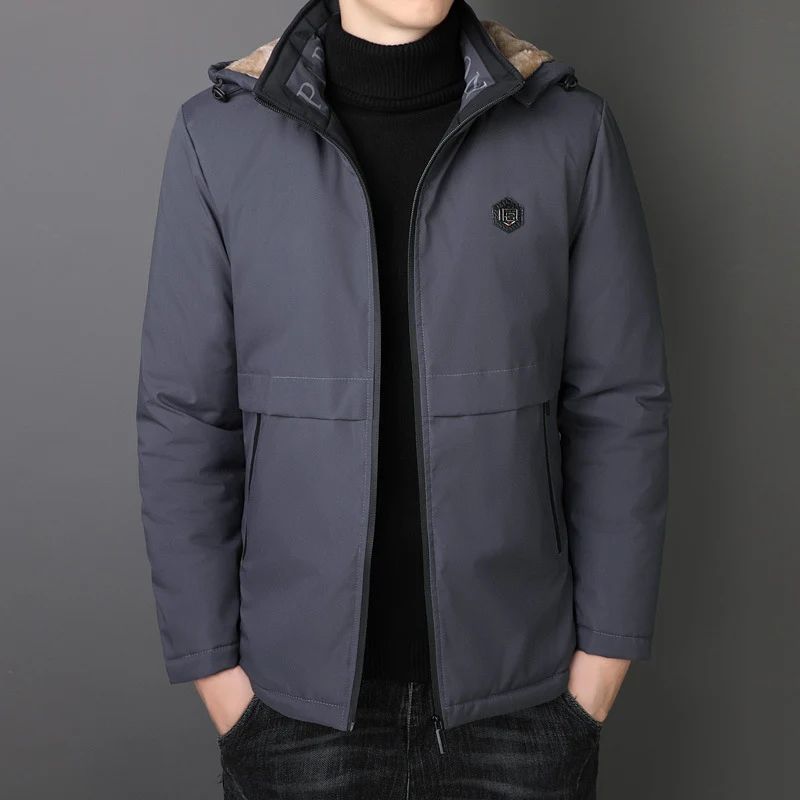 Herren Übergangsjacke mit Teddyfutter, winddichter Außenhülle und Kapuze Nord Taschen
