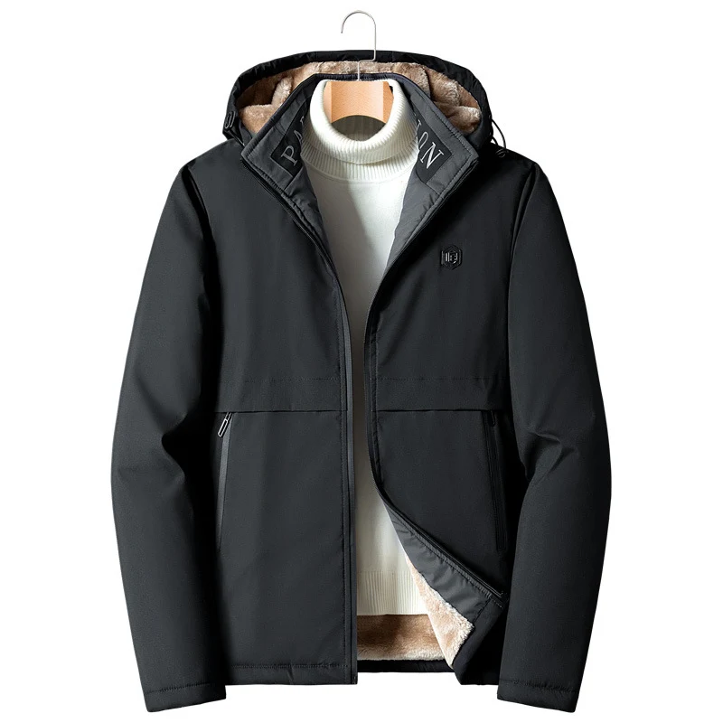 Herren Übergangsjacke mit Teddyfutter, winddichter Außenhülle und Kapuze Nord Taschen
