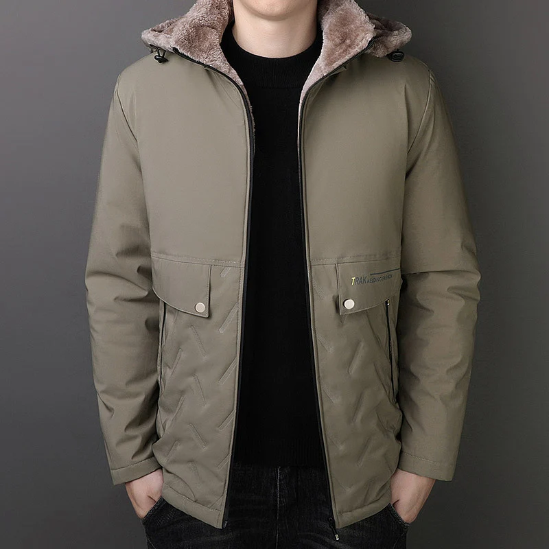 Herren Thermo-Parka mit Teddyfutter und Kapuze Nord Taschen