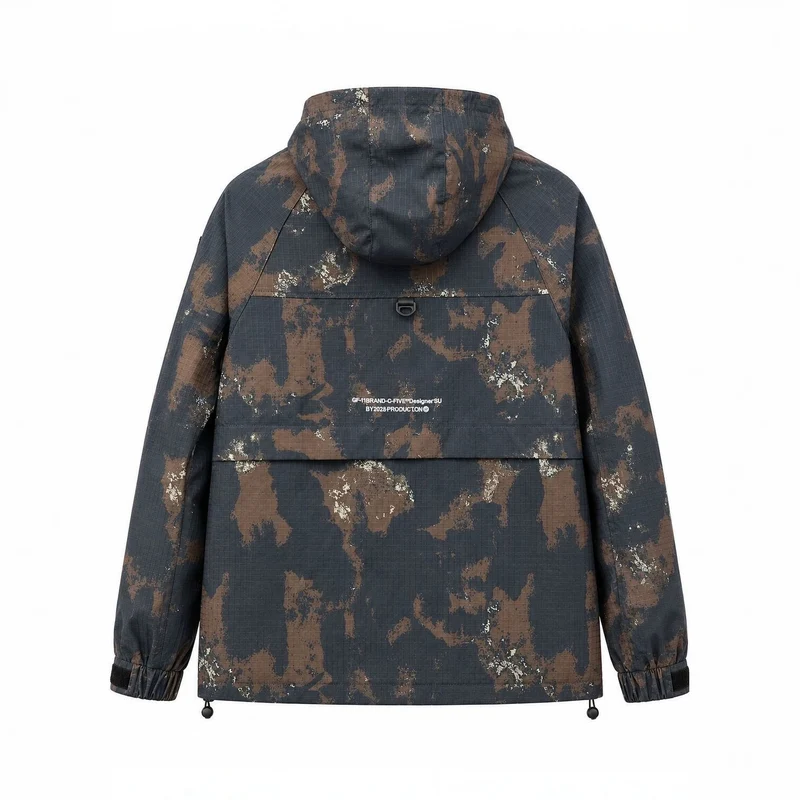 Herren Technischer Camouflage-Parka mit Kapuze und Ripstop-Außenmaterial Nord Taschen