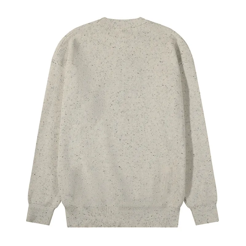 Unisex Großer Rundhals‑Strickpullover aus Mélange‑Garn mit abgesenkter Schulter Nord Taschen