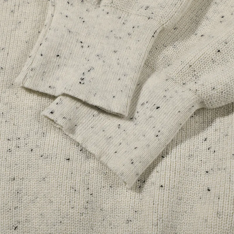 Unisex Großer Rundhals‑Strickpullover aus Mélange‑Garn mit abgesenkter Schulter Nord Taschen