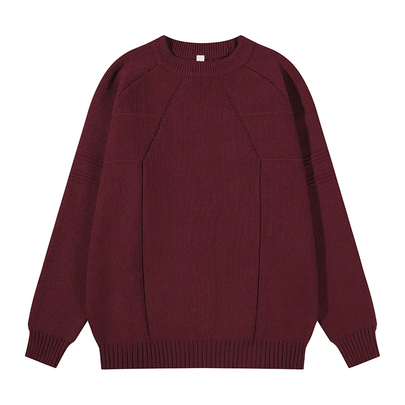 Unisex Grobgestrickter Oversize-Pullover mit Raglanärmeln und strukturierten Einsatznähten Nord Taschen