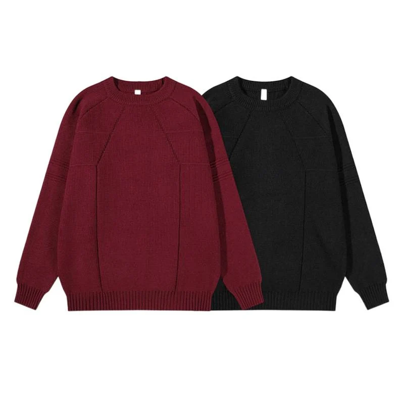 Unisex Grobgestrickter Oversize-Pullover mit Raglanärmeln und strukturierten Einsatznähten Nord Taschen