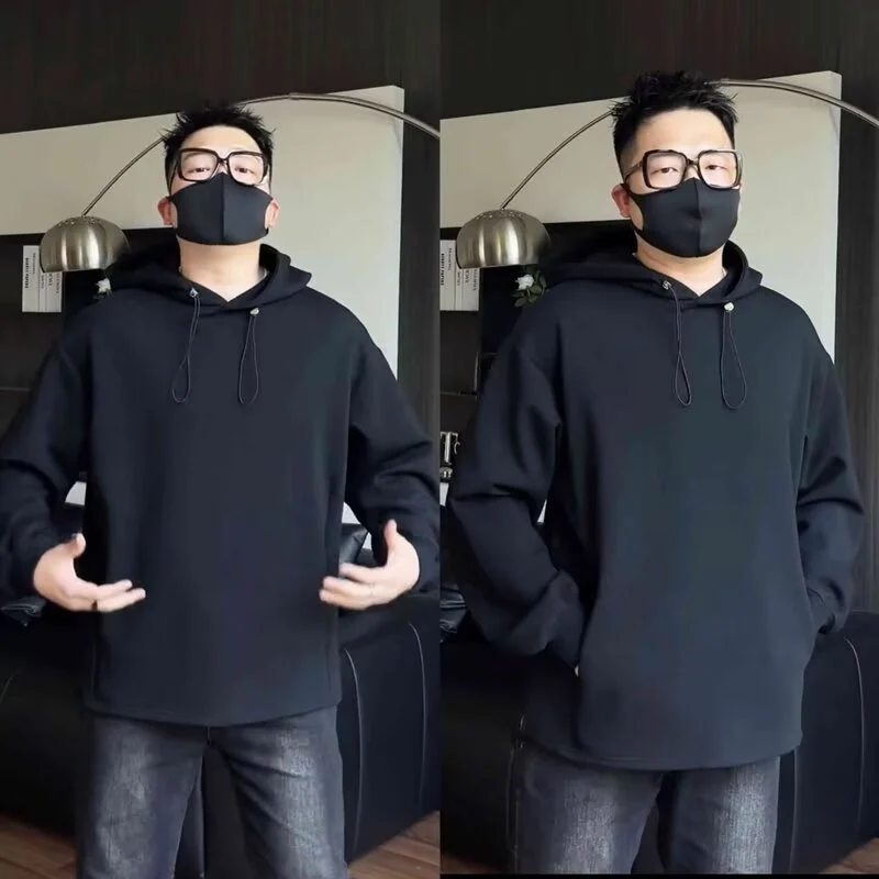 Herren Oversized Kapuzenpullover mit Dropped-Shoulder, schwerer Baumwollmischung und minimalistischer Silhouette Nord Taschen
