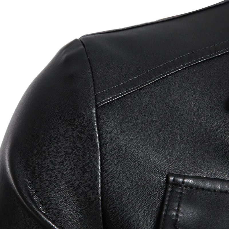 Herren Field-Jacke in glatter Lederoptik mit Pattentaschen und schlanker Passform Nord Taschen