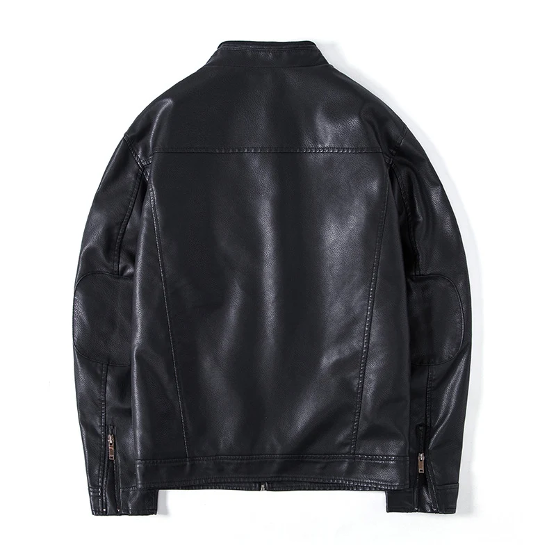 Herren Elegante Kunstleder‑Blousonjacke mit Stehkragen, Reißverschlusstaschen und wärmendem Innenfutter Nord Taschen