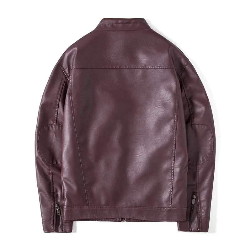 Herren Elegante Kunstleder‑Blousonjacke mit Stehkragen, Reißverschlusstaschen und wärmendem Innenfutter Nord Taschen