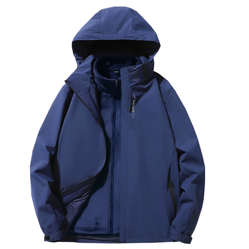Herren Dreilagige wasserdichte Outdoor-Softshelljacke mit abnehmbarer Fleece-Innenjacke Nord Taschen
