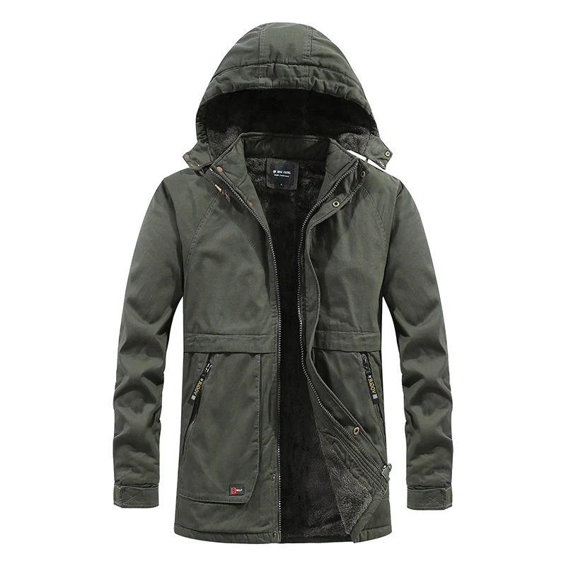 Herren gefütterter Parka mit Kapuze und weichem Teddyinnenfutter Nord Taschen
