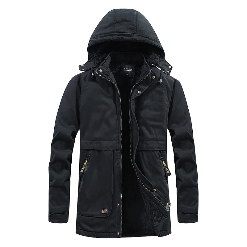 Herren gefütterter Parka mit Kapuze und weichem Teddyinnenfutter Nord Taschen