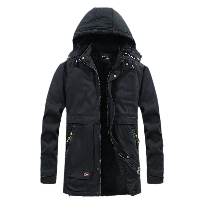 Herren gefütterter Parka mit Kapuze und weichem Teddyinnenfutter Nord Taschen