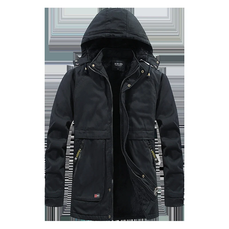 Herren gefütterter Parka mit Kapuze und weichem Teddyinnenfutter Nord Taschen