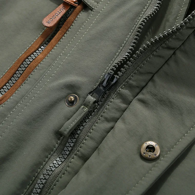 Herren gefütterter Feldparka mit Teddyfutter, Kapuze und Multifunktionstaschen Nord Taschen