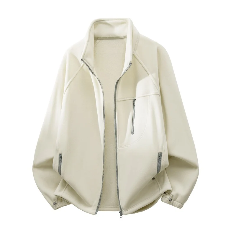 Herren Fleecejacke mit hohem Stehkragen, mehreren Reißverschlusstaschen und ergonomischem Raglan‑Schnitt Nord Taschen