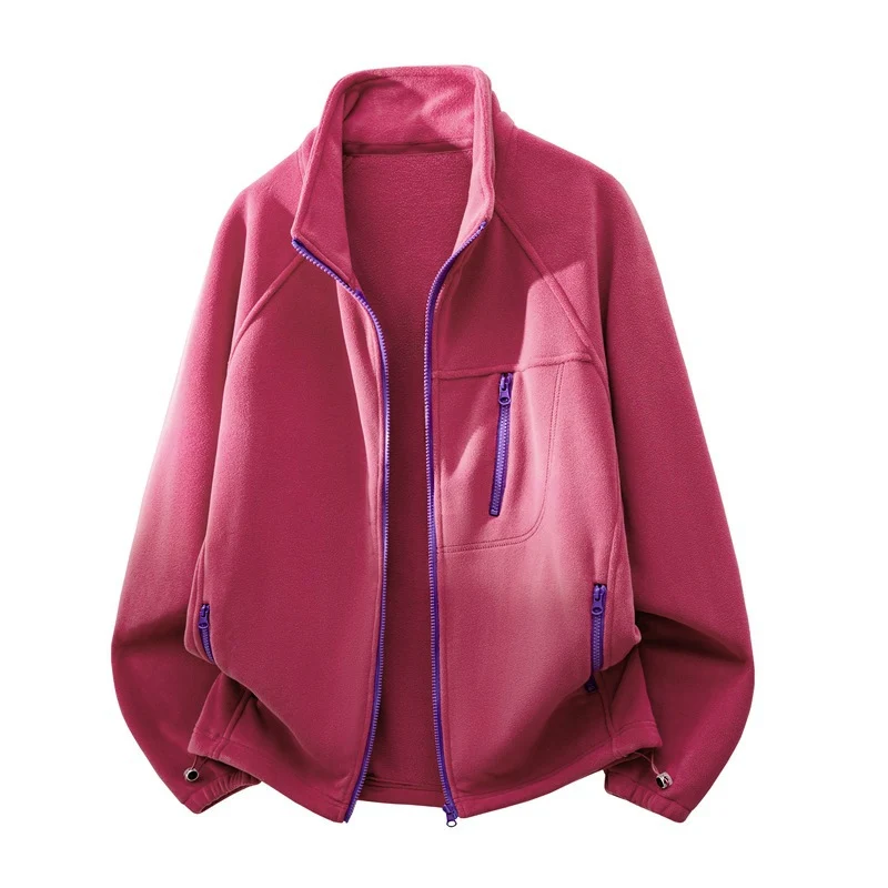 Herren Fleecejacke mit hohem Stehkragen, mehreren Reißverschlusstaschen und ergonomischem Raglan‑Schnitt Nord Taschen