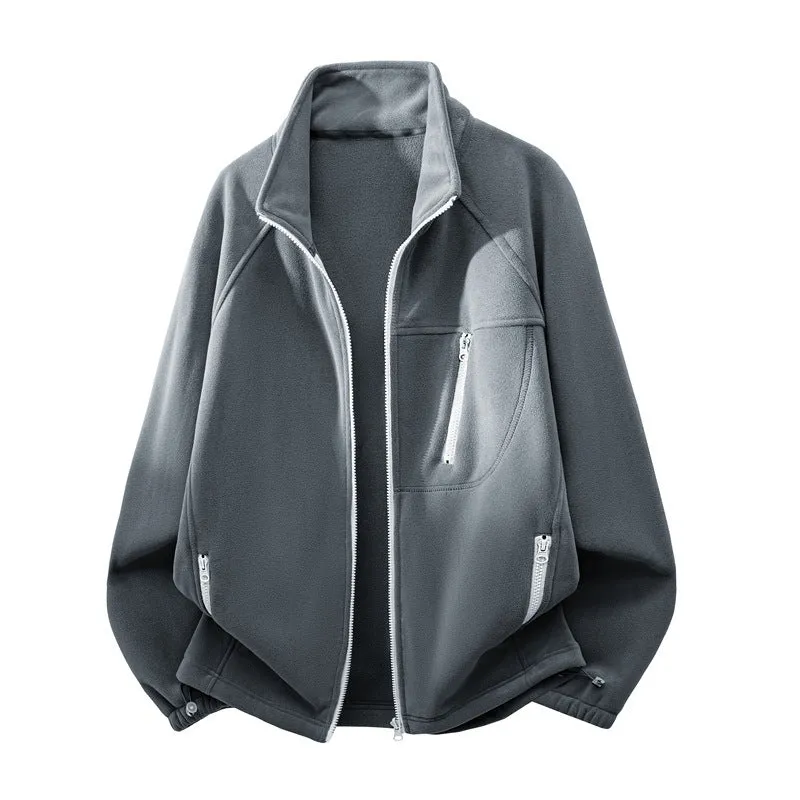Herren Fleecejacke mit hohem Stehkragen, mehreren Reißverschlusstaschen und ergonomischem Raglan‑Schnitt Nord Taschen