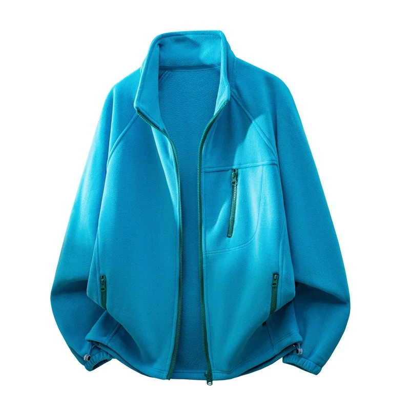 Herren Fleecejacke mit hohem Stehkragen, mehreren Reißverschlusstaschen und ergonomischem Raglan‑Schnitt Nord Taschen