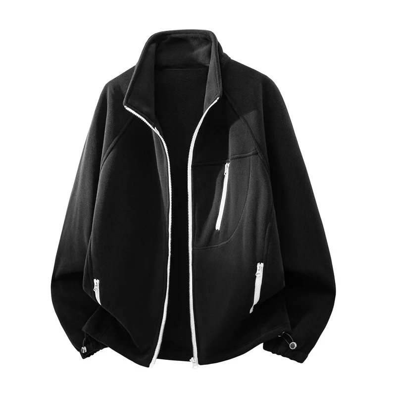 Herren Fleecejacke mit hohem Stehkragen, mehreren Reißverschlusstaschen und ergonomischem Raglan‑Schnitt Nord Taschen