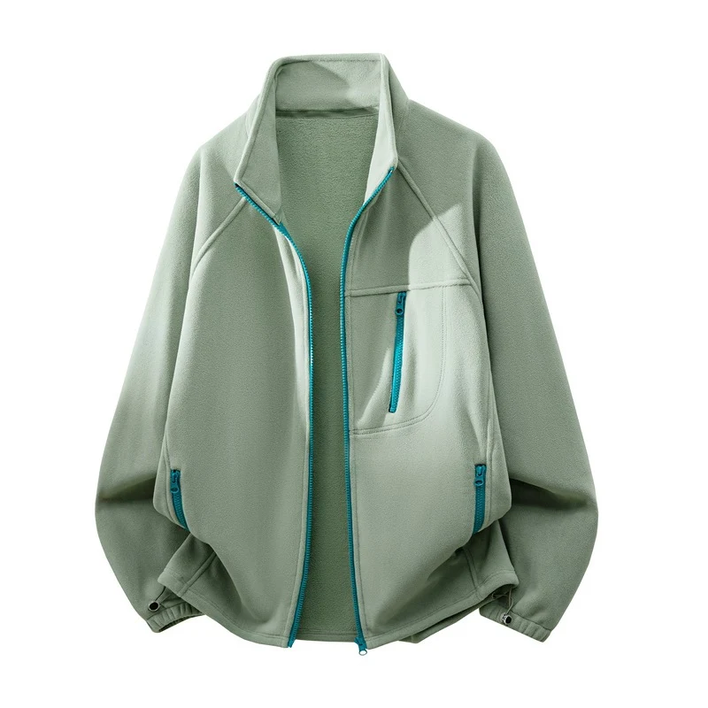 Herren Fleecejacke mit hohem Stehkragen, mehreren Reißverschlusstaschen und ergonomischem Raglan‑Schnitt Nord Taschen